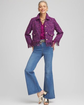 【新品未使用】Fringe tweed Jacket laubeblanc Fringe tweed Jacket – L'AUBE BLANC